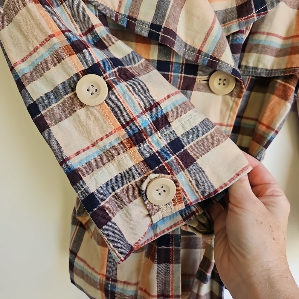 Charlotte Russe Plaid Peacoat Jacket Size S Women's Boho Casual Y2K - Picture 5 of 10